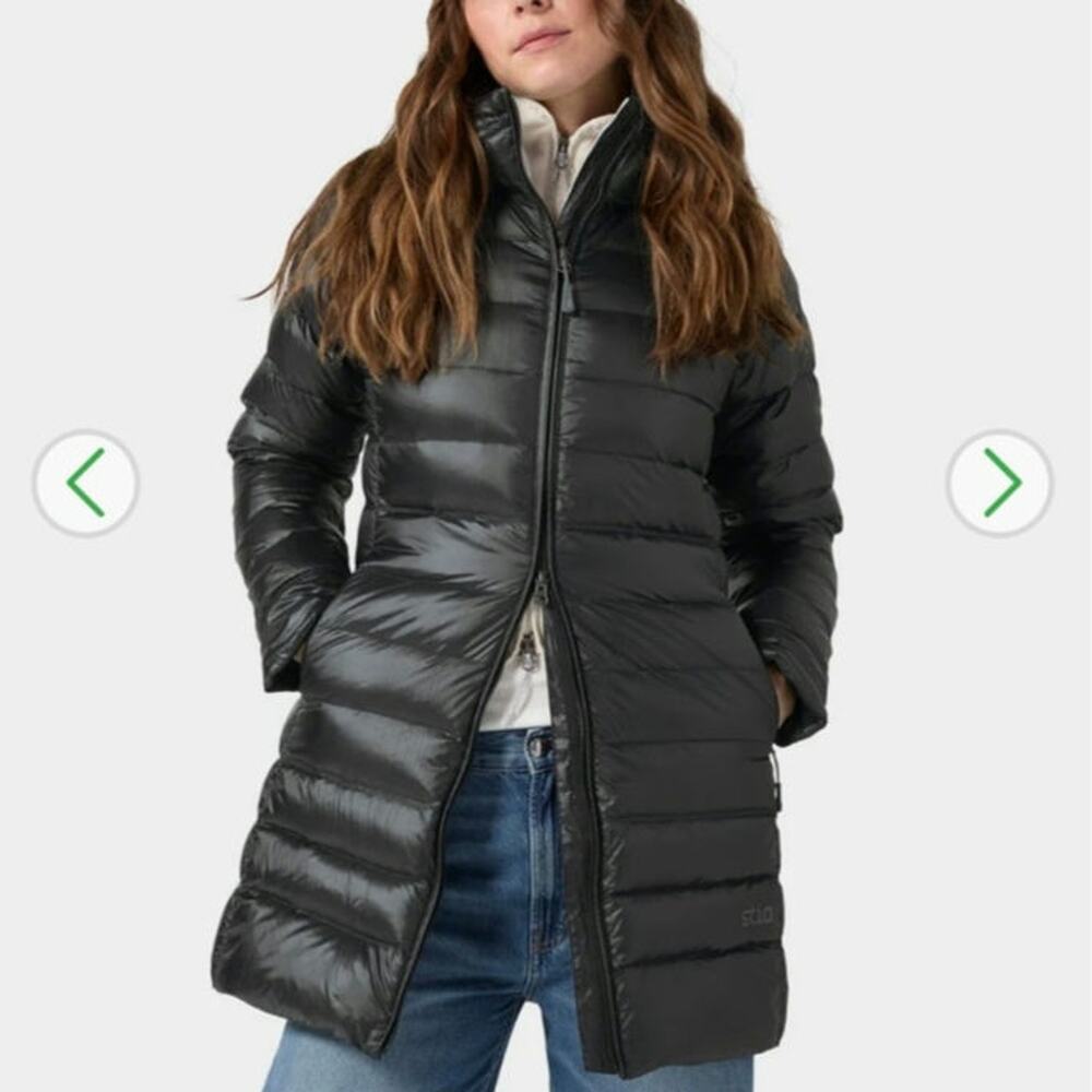 NWT Stio Women's Hometown Down Parka Black Abyss Magnet Puffer Jacket SZ XL